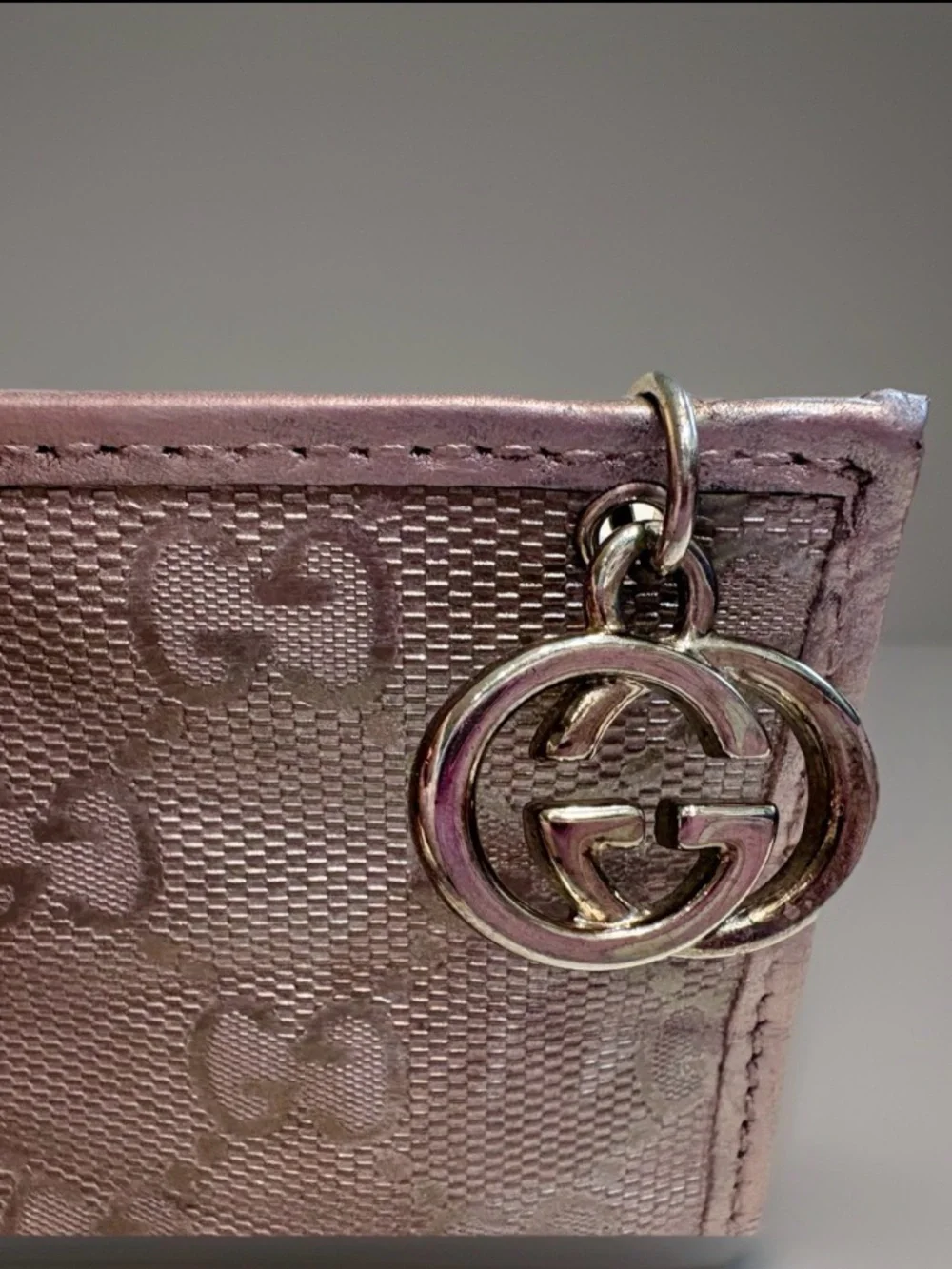 Gucci GG Monogram Long Continental Wallet in Metallic Lilac - Picture 2 of 16